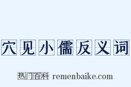 穴见小儒反义词是什么意思的图片